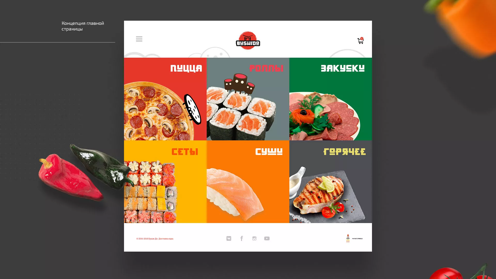 Разработка сайта для пиццерии «BUSHIDO» в Уржуме