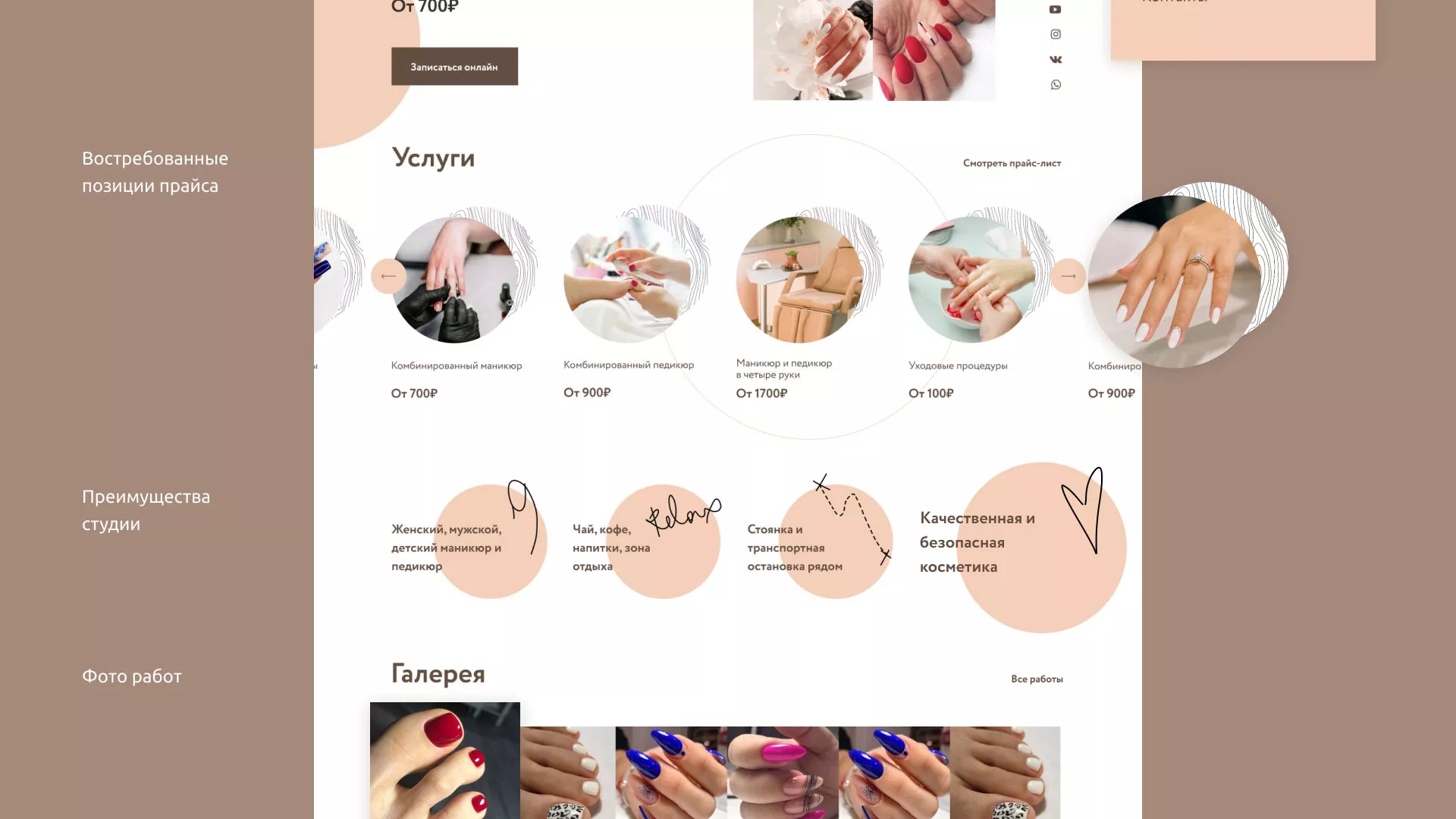 Разработка сайта для ногтевого сервиса «Пилорама» в Уржуме