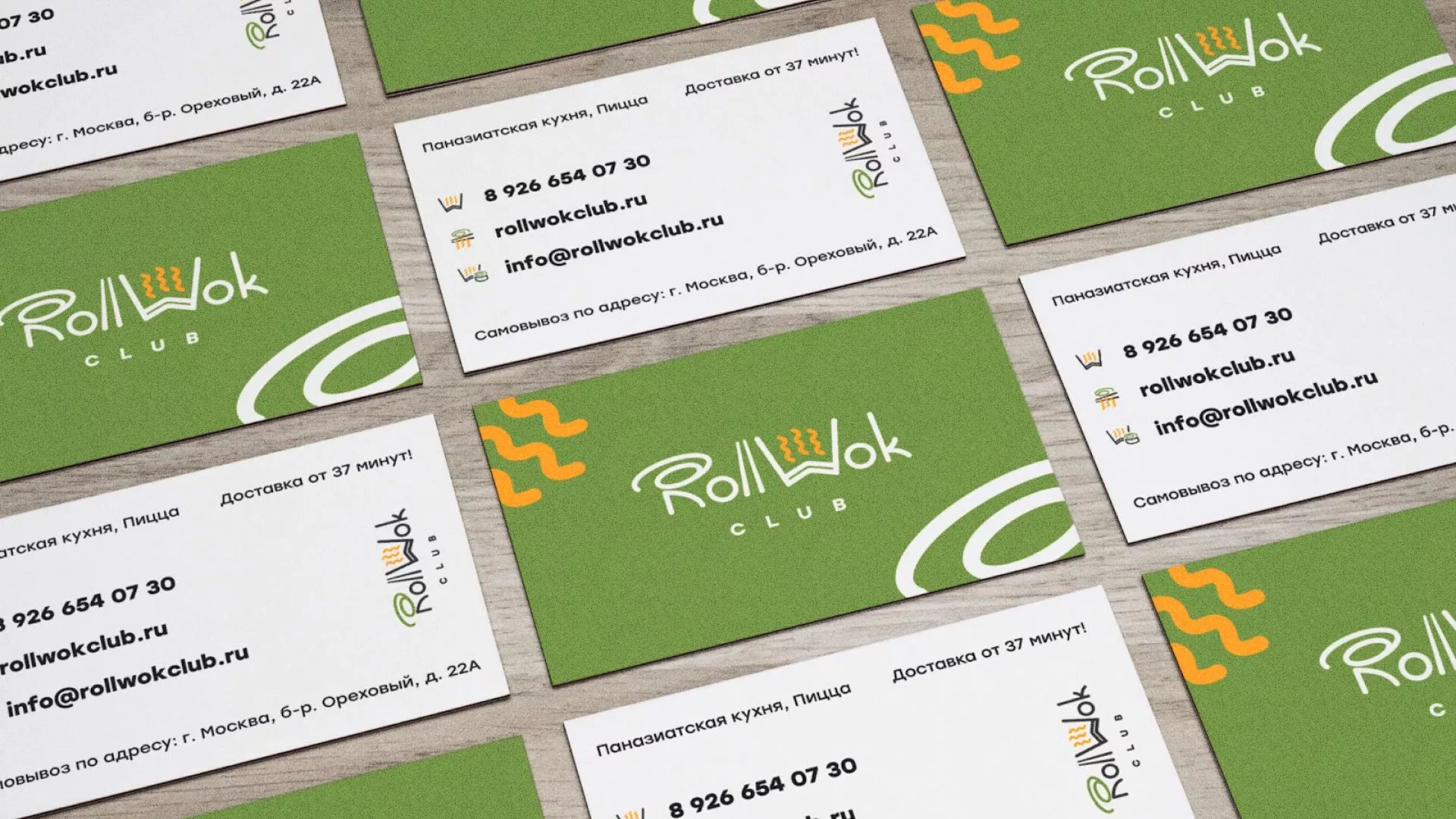 Разработка дизайна визиток суши-бара «Roll Wok Club» в Уржуме